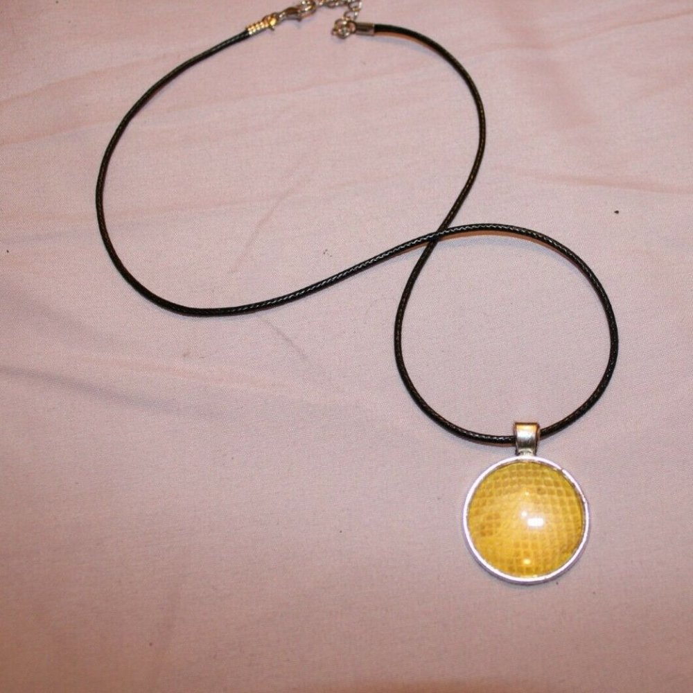 Snakeshed Necklace Yellow Snakeskin Pendant Ball Python Shed Handmade